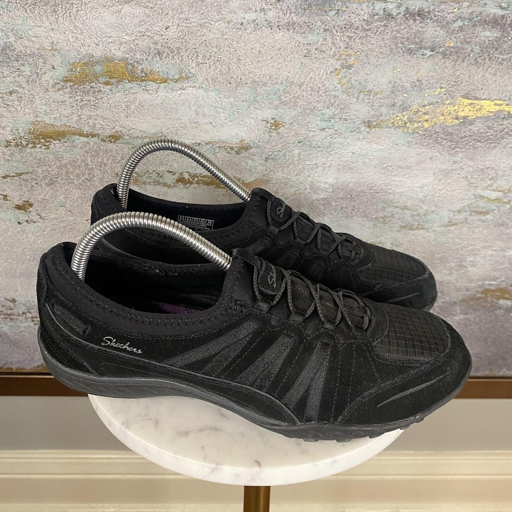 Skechers Shoes Womens Size 9.5 Black Relaxed Fit Memory Foam Sneakers SN 23020 - Picture 2 of 11
